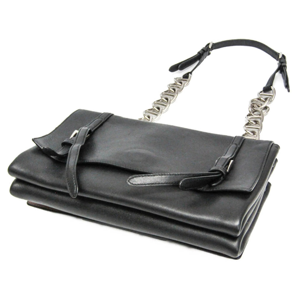 PRADA Black Leather Shoulder Bag - Picture 2 of 16